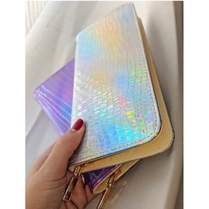 Holographic Clutch Wallet Zipper Coin Purse